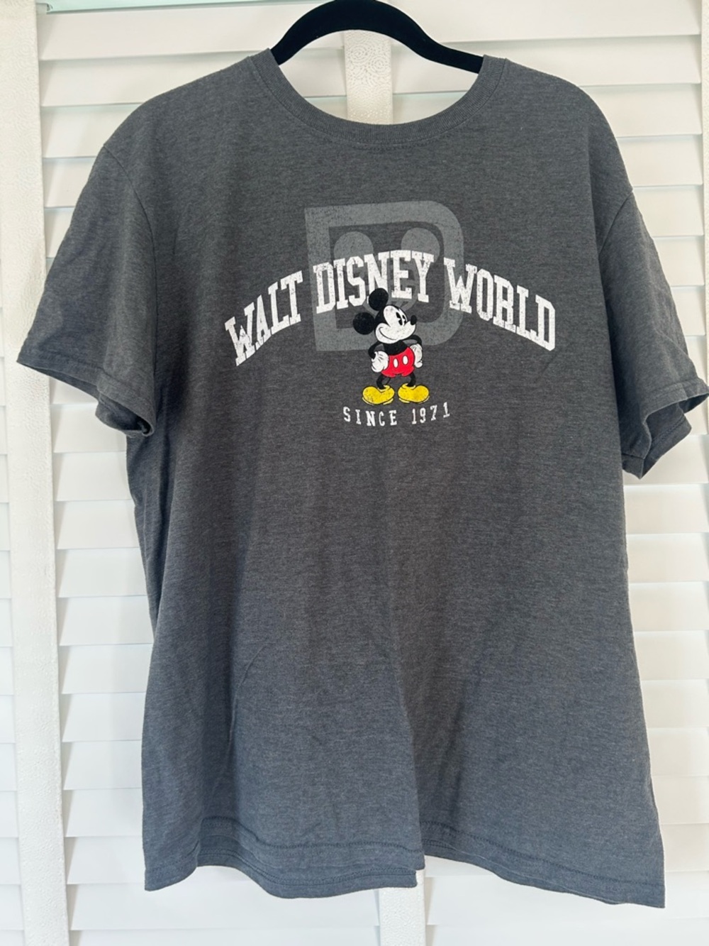 Disney Unisex TShirt Mickey Gray Short Sleeve Large